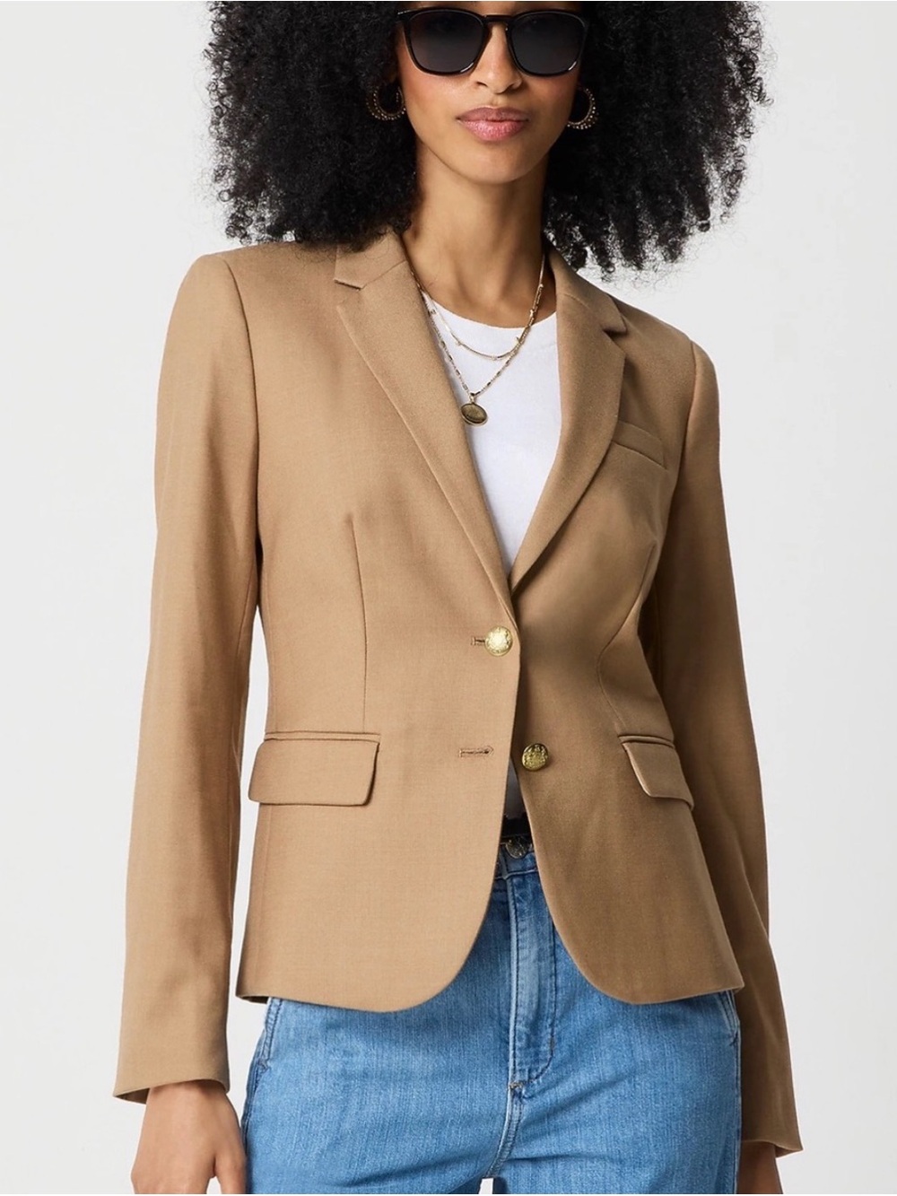 J.Crew Schoolboy Blazer in Camel Wool Blend - Size 10P